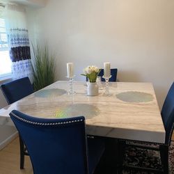 marble dining table with 4 chairs