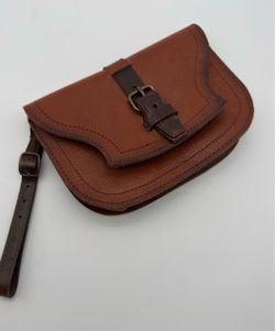 Ralph Lauren Brown Leather Wristlet Wallet with Strap