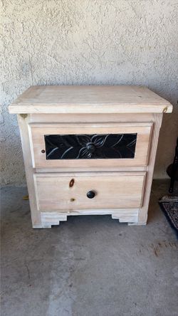 Wood Nightstand with 2 Drawers