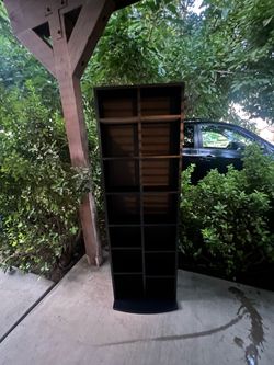 Black Media Storage Shelf Organizer Tower – Great for CDs, DVDs, Games, or Collectibles