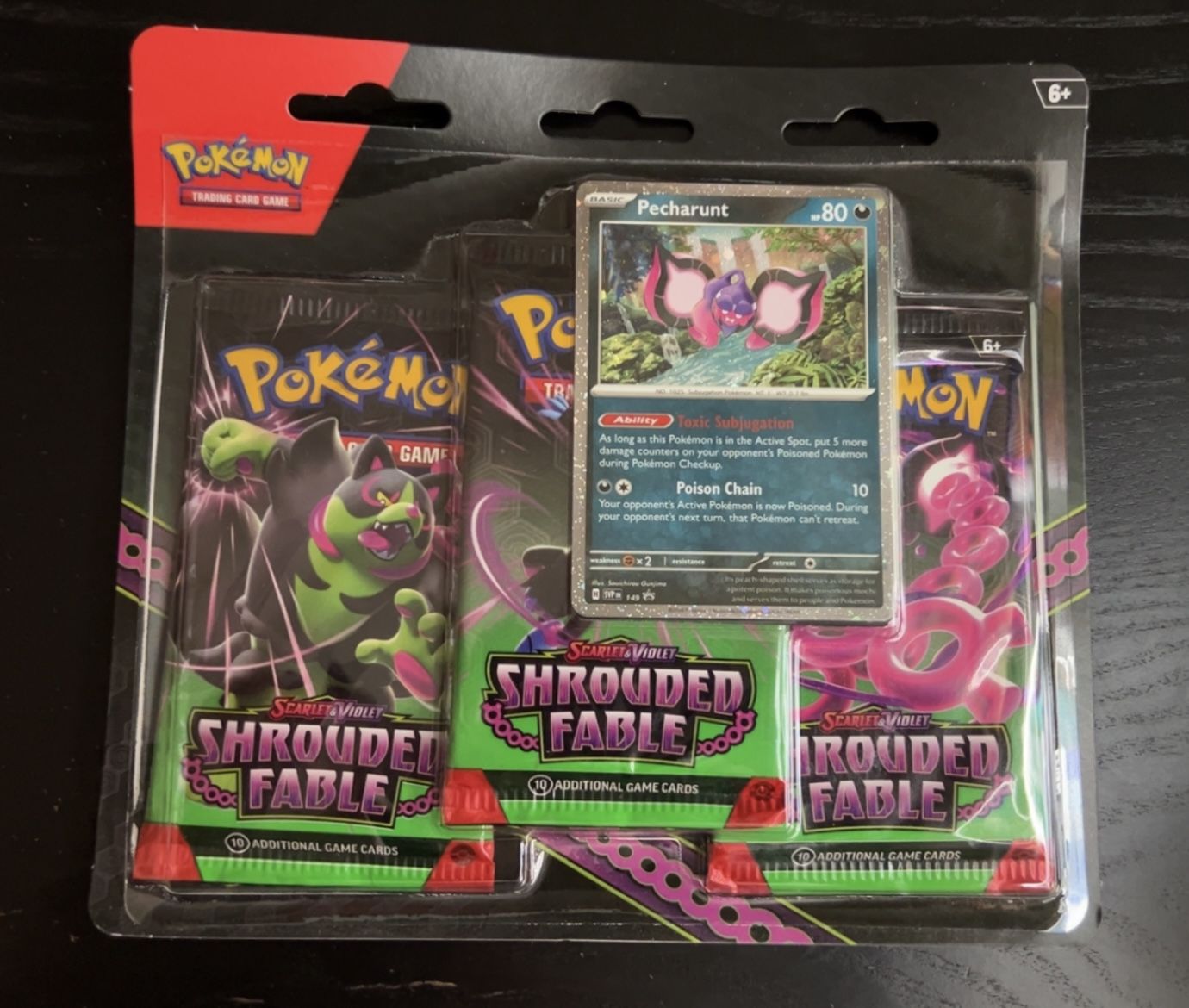 Pokemon TCG: Scarlet & Violet - Shrouded Fable Pecharunt 3 Pack Blister