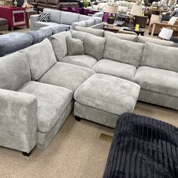 GRAY 4PC CONVERTIBLE SECTIONAL: $999.99