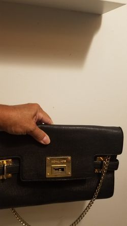 Black Michael kors leather envelope bag large