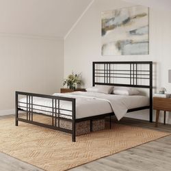 DHP  Arcadia Metal, King Size Frame, 11” Storage, Black