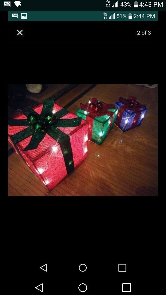 Light Up Christmas Presents Set of 3