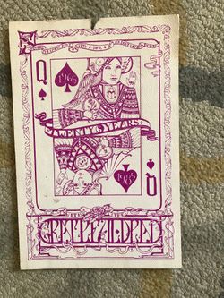 The Grateful Dead Twenty Years Queen Of Spades Promo Card Vintage is a rare and collectible