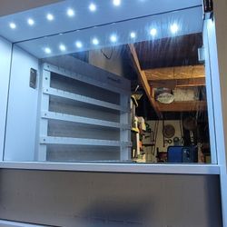 New Jewelry Box Mirrored With Lock And Key Mounts On Wall Or Hooks On The Door