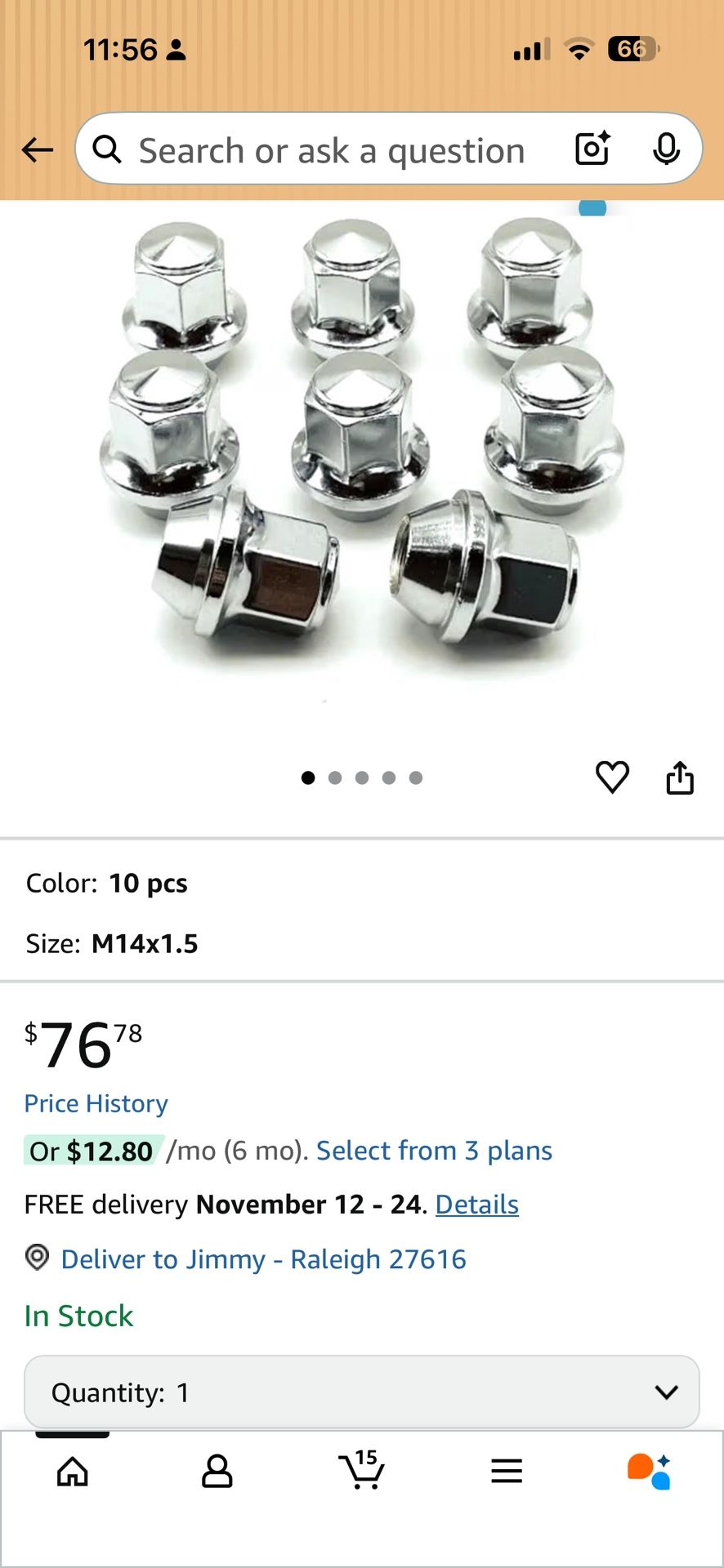 Wheel Nuts Edge M14x1.5 Key 21mm Hex 45mm Tall