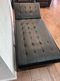 Black leather futon