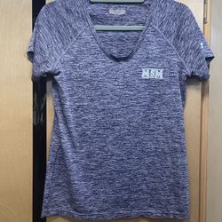 Women's Underarmour Purple Short Sleeve Semi-Fitted Heat Gear MSM Mount St Marys Shirt Medium