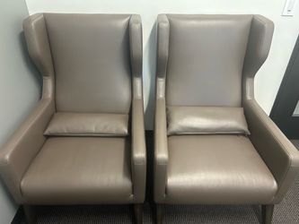 Leather lounge chairs