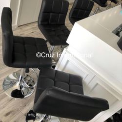 New 4 Black Black Bar Stools 