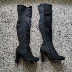 Over The Knee Black Boots 6 1/2