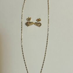 Cadena y aretes de Oro Laminado