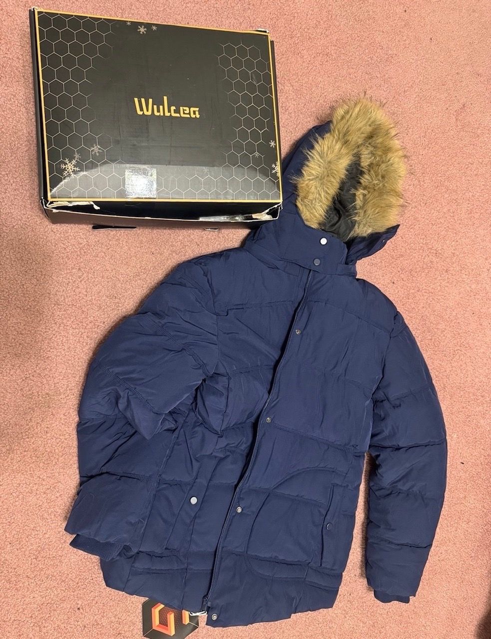 New xl heated Wulcea Graphene Heated Jacket coat winter snow blue fur hood