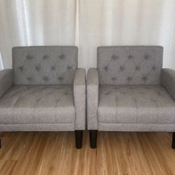 Two Gray Accent Chairs