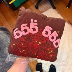 Brown 555 Sp5der hoodie