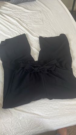 Black wide leg dress pants