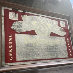 Budweiser Lager Mirror Vintage 1987