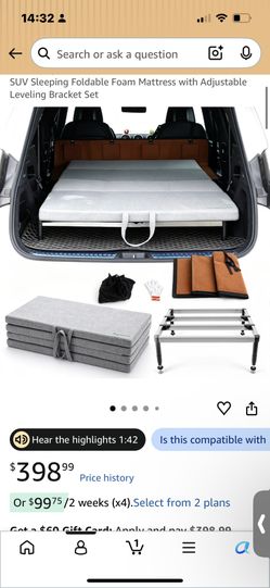 Brand New SUV Foldable Foam Mattress with Adjustable Leveling Bracket