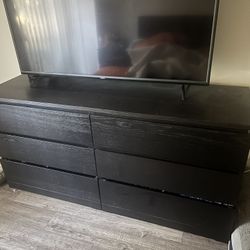 Black/Brown 6 drawers Dresser