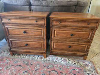 Pair of 3-Drawer Wood Nightstands Ashley furniture