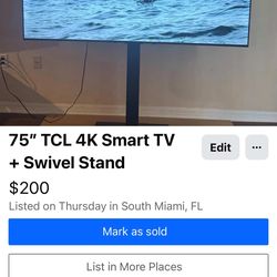 75” TCL Smart TV