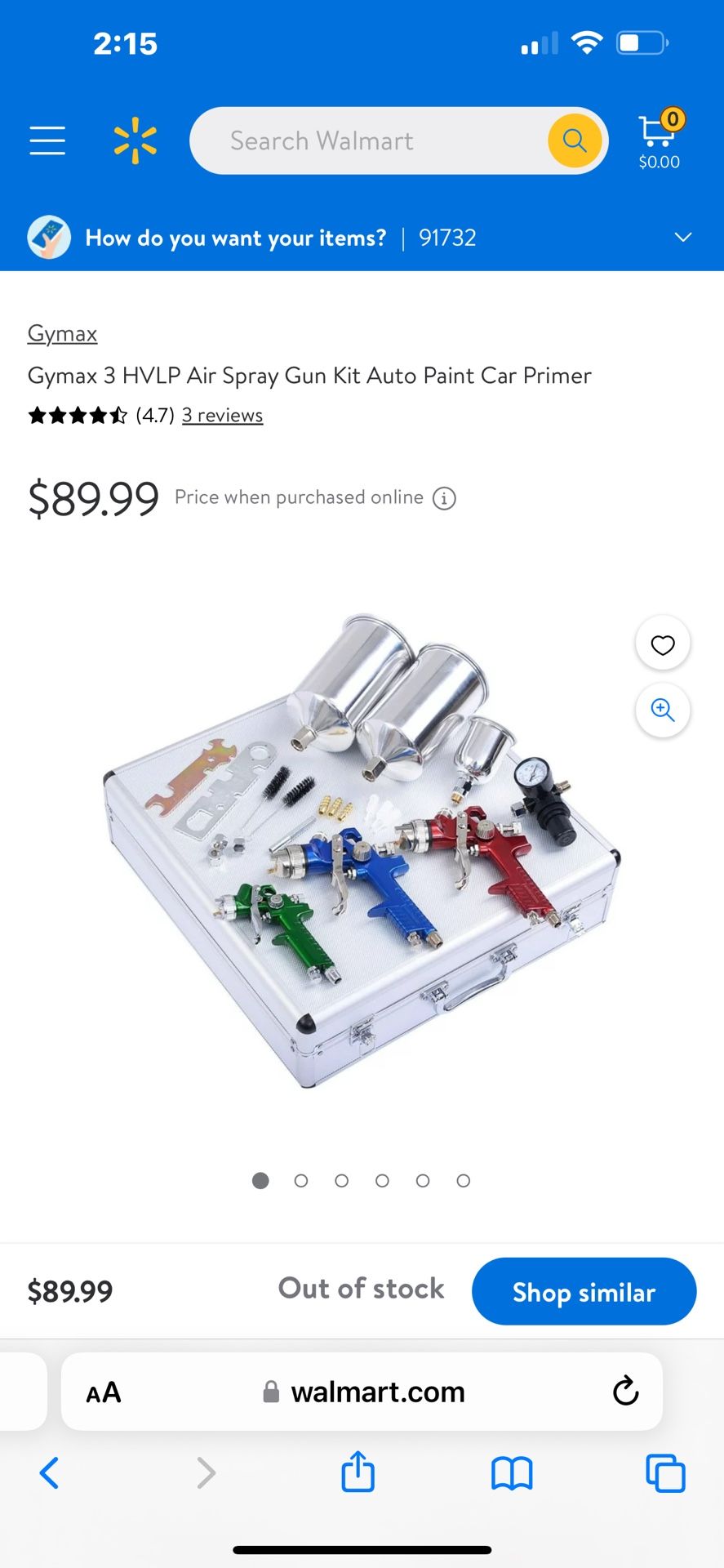 3 HVLP Air Spray Gun Kit Auto Paint Car Primer for Sale in El Monte, CA