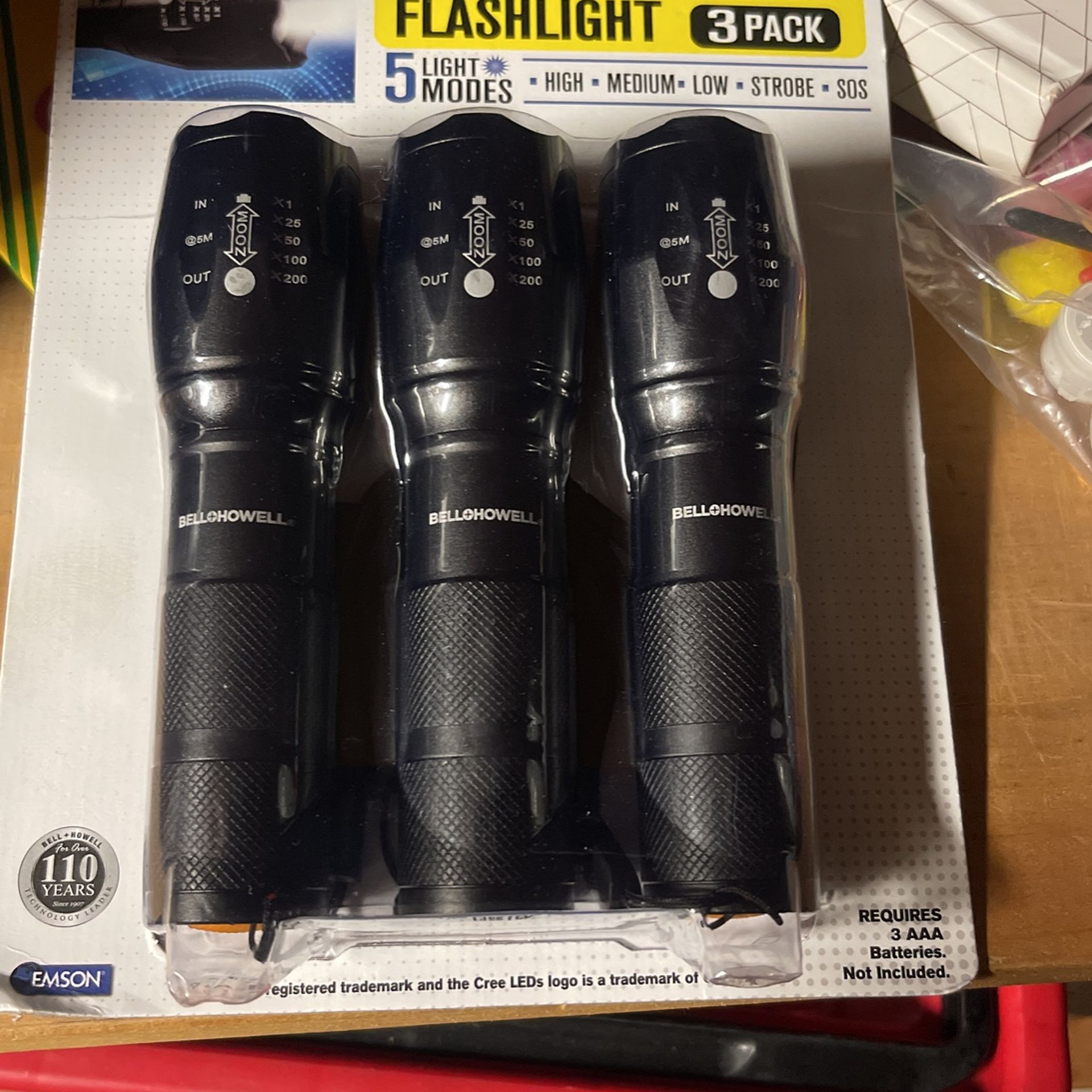 Bell + Howell Taclight High-Powered Tactical Flashlight - As Seen On TV - 3 PACK