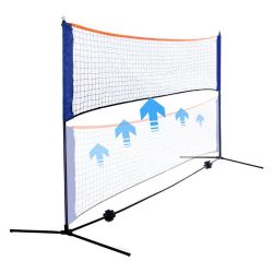 ZENY 10-foot badminton portable tennis net For soccer, pickleball, volleyball height adjustable from 2.5 feet to 5 feet for outdoor beach games, back