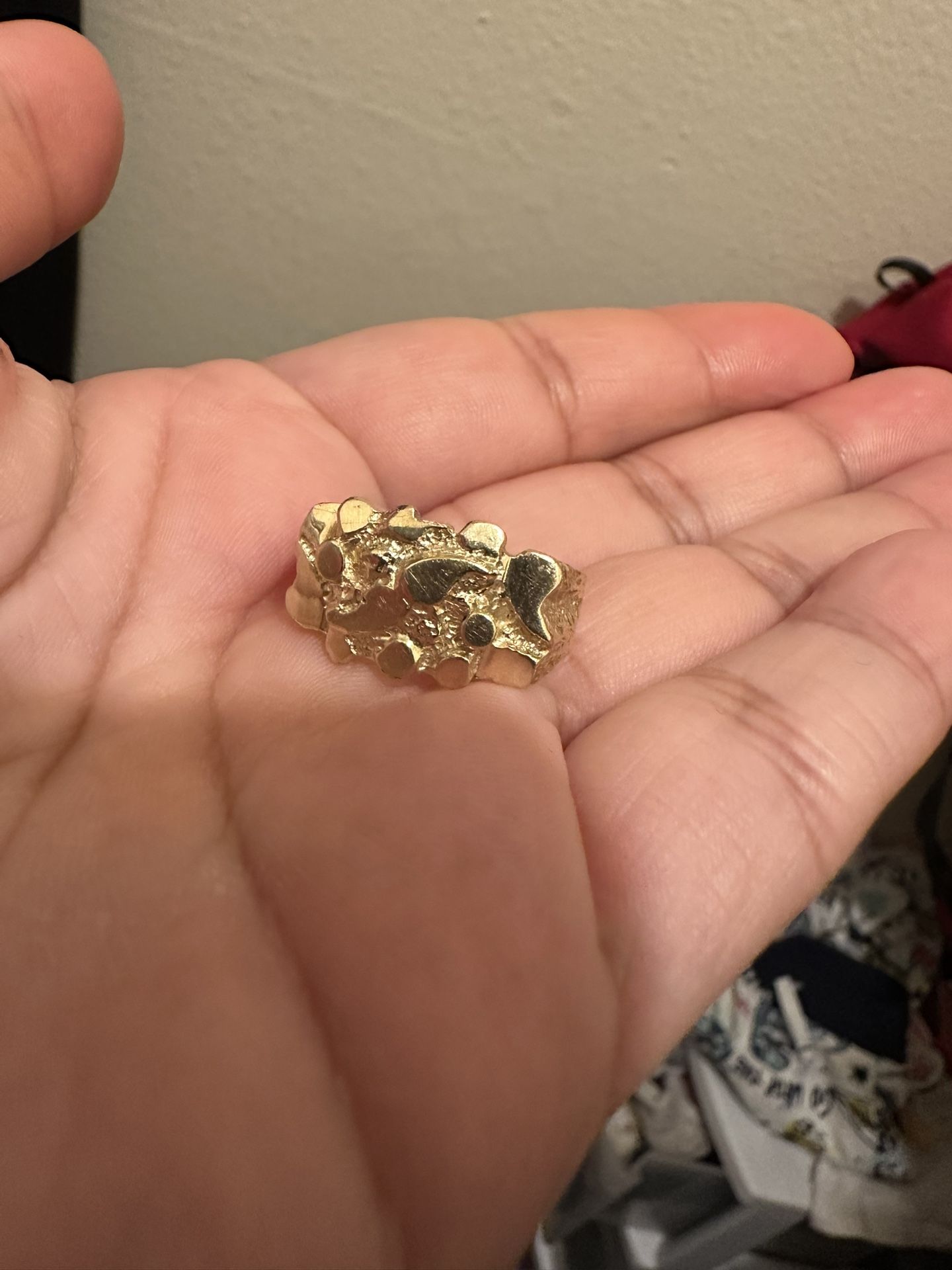 Gold Nugget Ring Size 8 Or 9