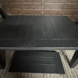 Refinished Black Dining Table 