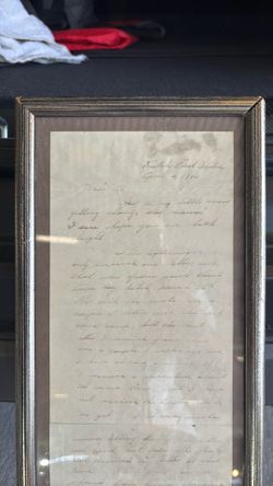 April 1945 wartime letter framed