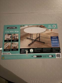 Lifetime commercial grade round 48” foldable table