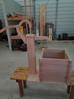Wooden Water Pump Planter Box