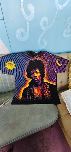 Vintage t shirt Jimi Hendrix T-shirt Sun & Moon Beautiful Size XL Used Good Rare