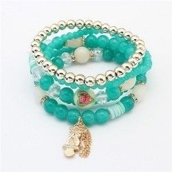 NIGHT OWL MULTI LAYER BEADS BRACELET