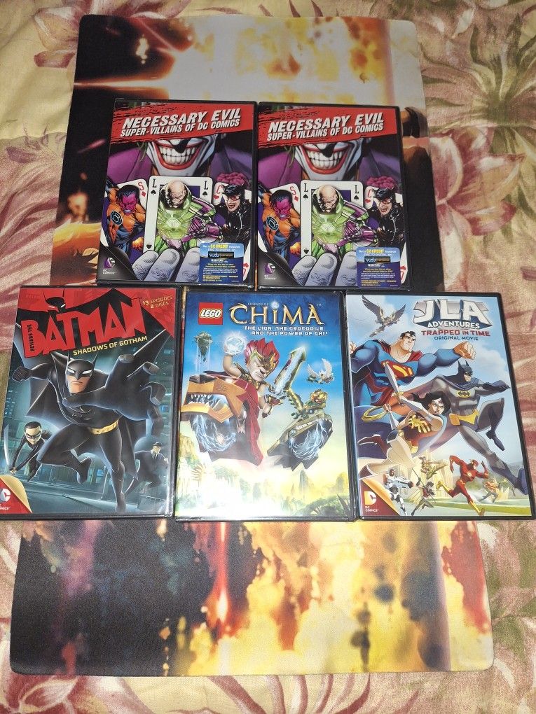 BATMAN, LEGO, JUSTICE LEAGUE, JOKER DVD...NEW & SEALED...ADULT OWNED AND KEPT IN A SMOKE FREE HOME...$5 EACH YOUR CHOICE