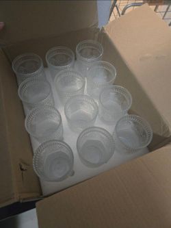 Set of 12 vintage-style textured glass cups ✨