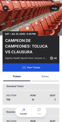 Campeon de Campeones Toluca vs Clausura Saturday July 25th
