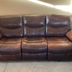 Brown Leather Couch 
