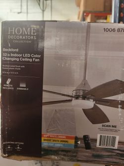 Beckford 52 in. Indoor Brushed Nickel Ceiling Fan with Adjustable White Integrated LED with Remote Control Included