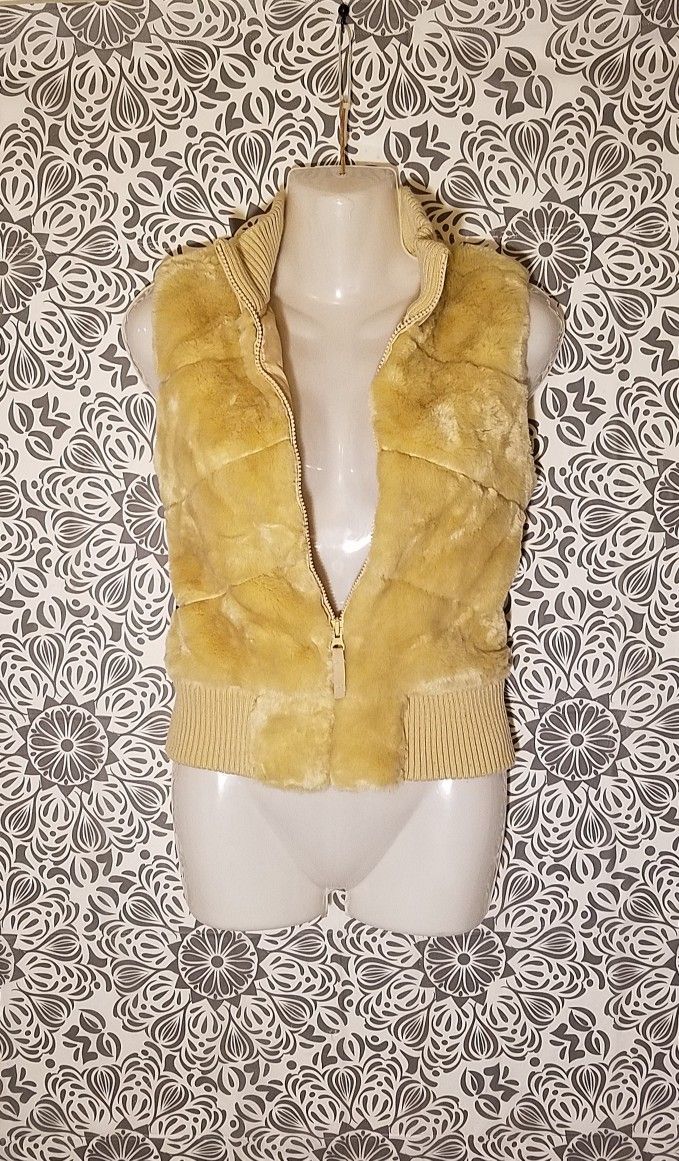 Ladies/girls Acrylic Fur Zipper Vest