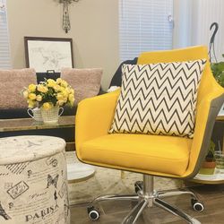 BrandNew Yellow PU Leather Swirling Chair