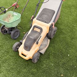 Electric Mower, Weed Eater & Grass Seeder
