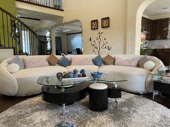 Modern S-Curve And Semicircle Coffee Table