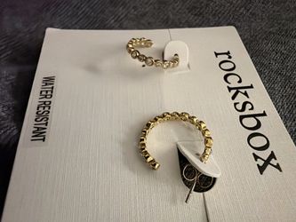 Rocksbox Gold Hoop Earrings with Crystal Accents