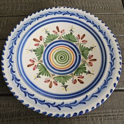 Vintage J. Roig of Barcelona shallow handmade ceramic bowl