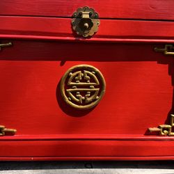 Asian style red Jewelry box