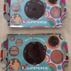 Set of 2 Lappers Dining Lap Trays with Silicone Mats
